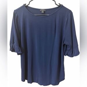 Ann Taylor Factory Classic Navy Short Sleeve